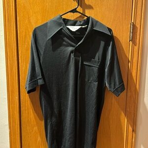 Vintage 70s polyester Pierre Foshey polo shirt with big collar M